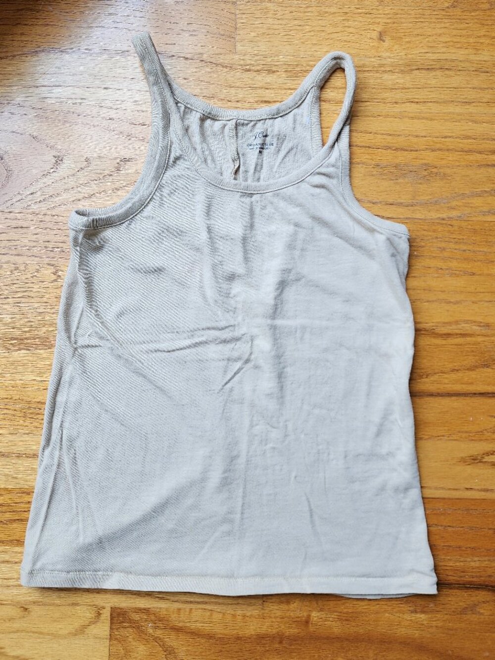 J.Crew Organic Slub Cotton Tank Top Neutral Beige Size M